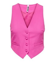 NEON & NYLON Bright Pink Slim Fit Button Waistcoat